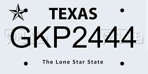 GKP2444 Texas License Plate
