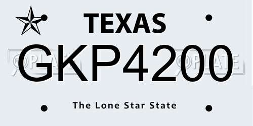 GKP4200 Texas License Plate