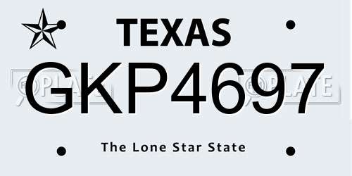 GKP4697 Texas License Plate