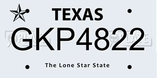 GKP4822 Texas License Plate