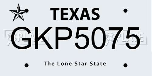 GKP5075 Texas License Plate