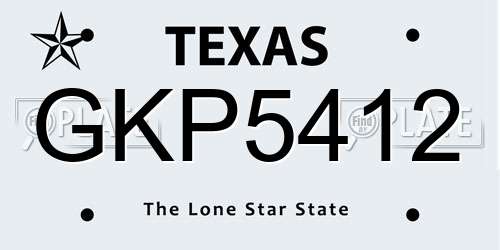 GKP5412 Texas License Plate