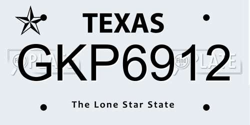 GKP6912 Texas License Plate