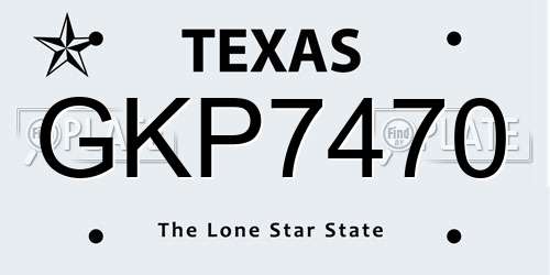 GKP7470 Texas License Plate