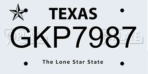 GKP7987 Texas License Plate