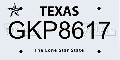GKP8617 Texas License Plate