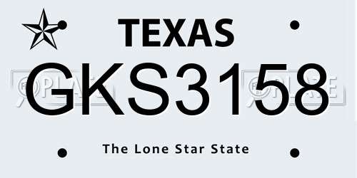 GKS3158 Texas License Plate