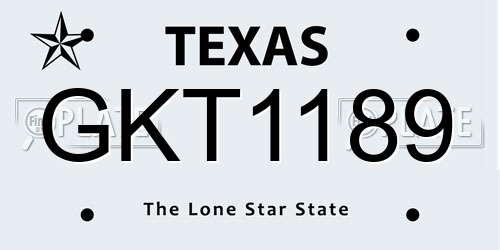 GKT1189 Texas License Plate