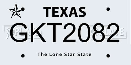 GKT2082 Texas License Plate