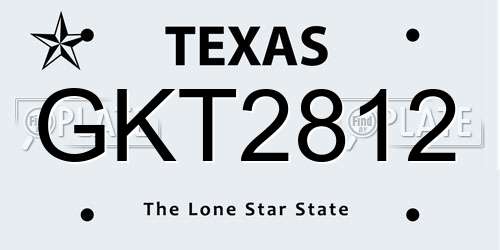 GKT2812 Texas License Plate