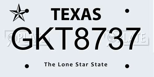 GKT8737 Texas License Plate
