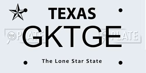 GKTGE Texas License Plate