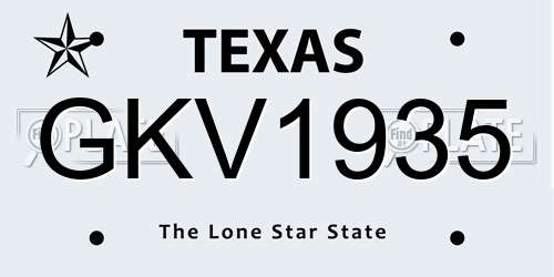GKV1935 Texas License Plate