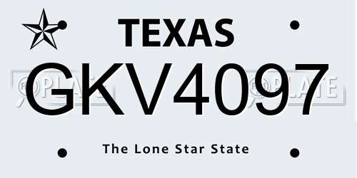 GKV4097 Texas License Plate