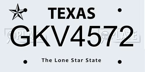 GKV4572 Texas License Plate