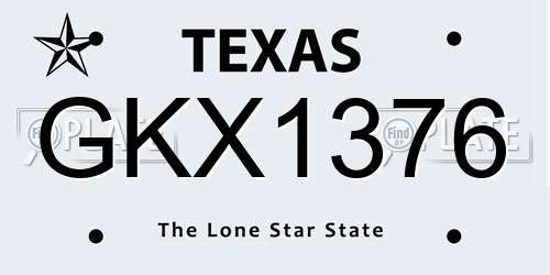 GKX1376 Texas License Plate