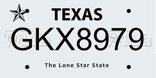 GKX8979 Texas License Plate