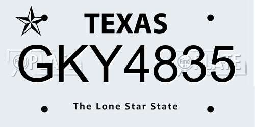 GKY4835 Texas License Plate