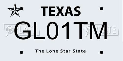 GL01TM Texas License Plate