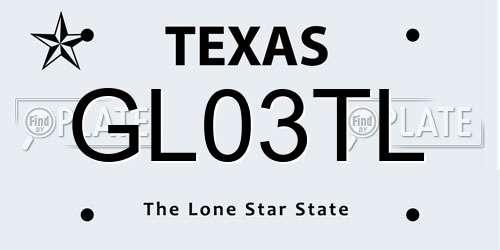 GL03TL Texas License Plate
