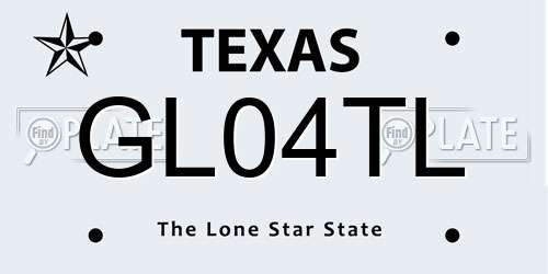 GL04TL Texas License Plate
