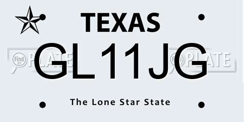 GL11JG Texas License Plate