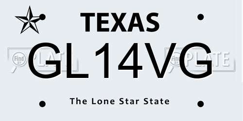 GL14VG Texas License Plate