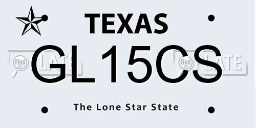GL15CS Texas License Plate