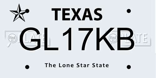 GL17KB Texas License Plate