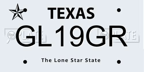 GL19GR Texas License Plate