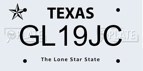 GL19JC Texas License Plate