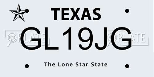 GL19JG Texas License Plate