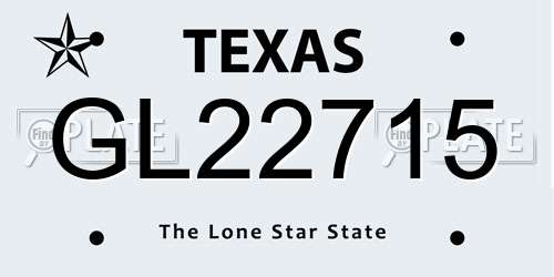 GL22715 Texas License Plate