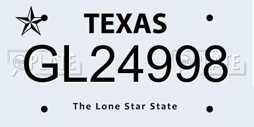 GL24998 Texas License Plate