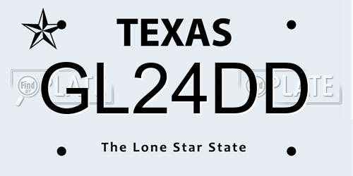GL24DD Texas License Plate
