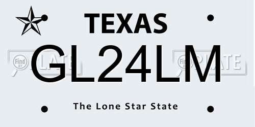 GL24LM Texas License Plate