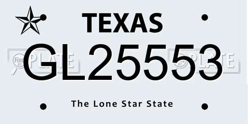 GL25553 Texas License Plate