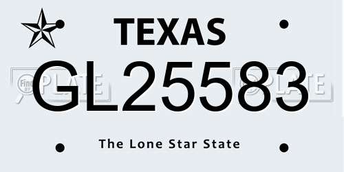GL25583 Texas License Plate