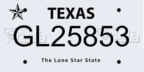 GL25853 Texas License Plate