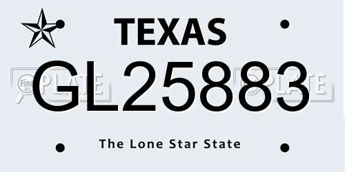 GL25883 Texas License Plate