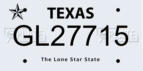 GL27715 Texas License Plate