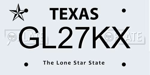 GL27KX Texas License Plate
