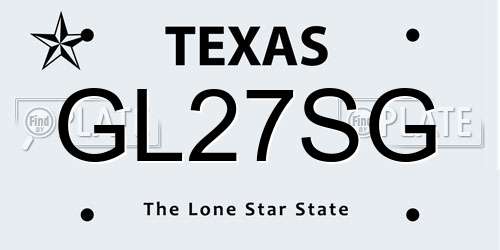 GL27SG Texas License Plate