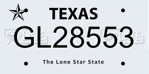 GL28553 Texas License Plate