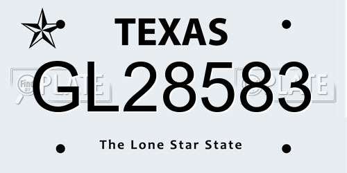 GL28583 Texas License Plate