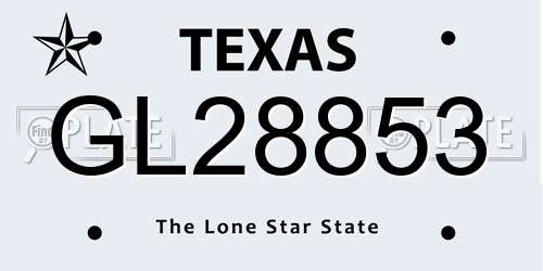 GL28853 Texas License Plate