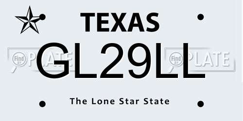 GL29LL Texas License Plate