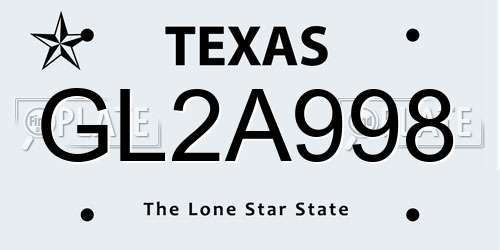 GL2A998 Texas License Plate