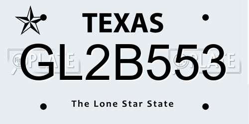 GL2B553 Texas License Plate