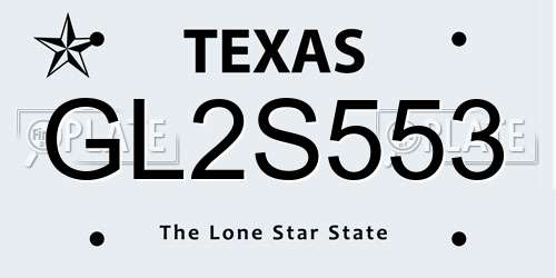 GL2S553 Texas License Plate